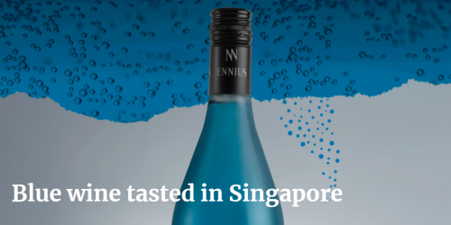 Blue wine tasted in Singapore | Italian Wine & Food in China blog